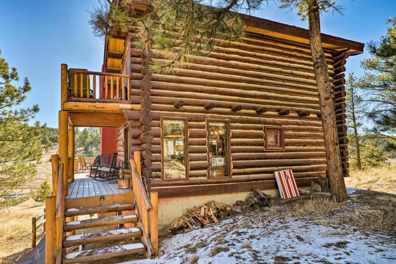 Classic Colorado Log Home With Mountain Views! Florissant Экстерьер фото